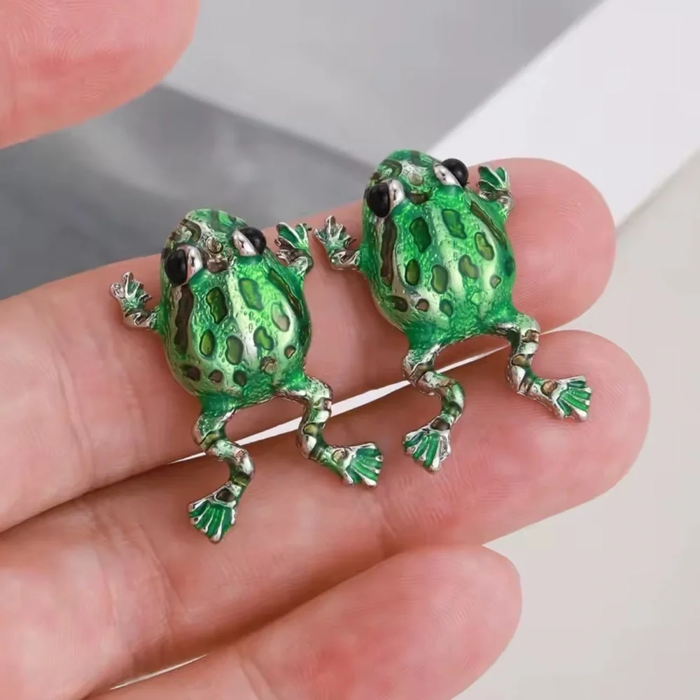 Green Frog Cute Earrings